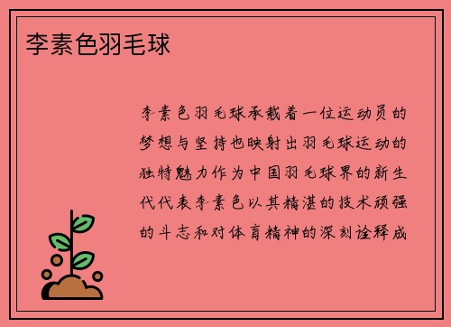 李素色羽毛球